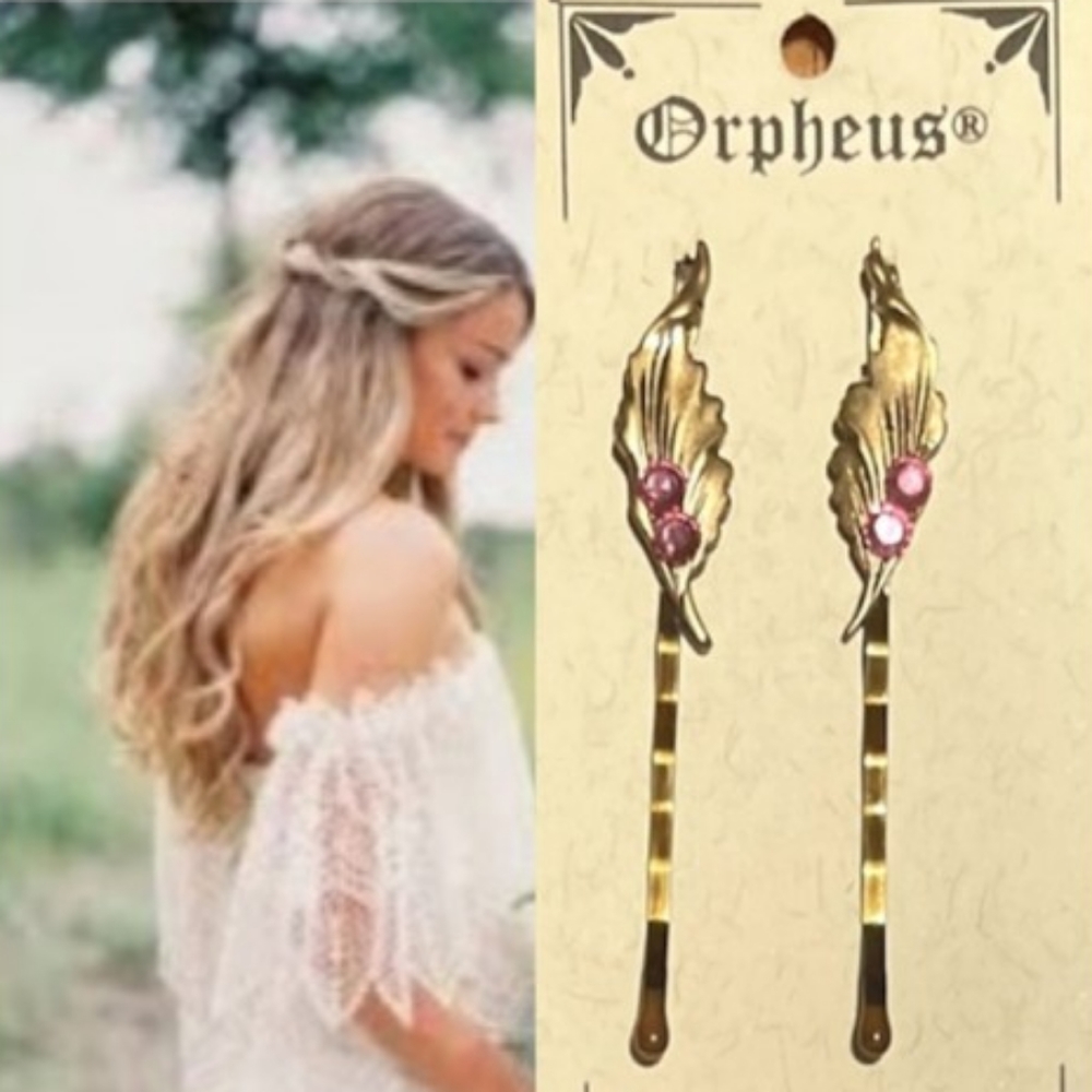 Hair Clip Feather Bobby Pin Reproduction Romantic Vintage Style Hair Jewelry
